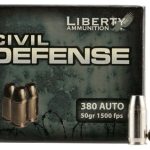 Liberty Ammunition LACD380023 Civil Defense  380 ACP 50 gr Lead Free Fragmenting Hollow Point 20 Per Box/ 50 Case