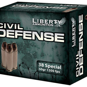 Liberty Ammunition LACD38025 Civil Defense  38 Special 50 gr Lead Free Fragmenting Hollow Point 20 Per Box/ 50 Case
