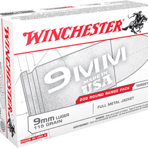 Winchester Ammo USA9W USA  9mm Luger 115 gr Full Metal Jacket 200 Per Box/ 5 Case