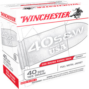 Winchester Ammo USA40W USA Range Pack 40 S&W 165 gr Full Metal Jacket 200 Per Box/ 3 Case