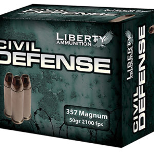 Liberty Ammunition LACD357030 Civil Defense  357 Mag 50 gr Lead Free Fragmenting Hollow Point 20 Per Box/ 50 Case