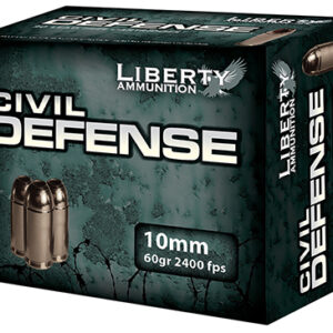 Liberty Ammunition LACD10032 Civil Defense  10mm Auto 60 gr Lead Free Fragmenting Hollow Point 20 Per Box/ 50 Case
