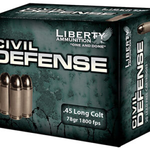 Liberty Ammunition LACD45031 Civil Defense  45 Colt 78 gr Lead Free Fragmenting Hollow Point 20 Per Box/ 50 Case