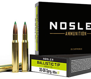 Nosler 40072 Ballistic Tip  30-06 Springfield 180 gr Spitzer Ballistic Tip 20 Per Box/ 10 Case