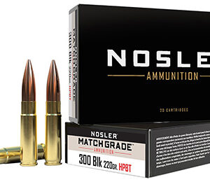 Nosler 51275 Match Grade  300 Blackout 220 gr Custom Competition Hollow Point Boat Tail 20 Per Box/ 20 Case