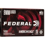 FEAE9DP100 1 FED AM EAGLE 9MM 115GR FMJ 100/500