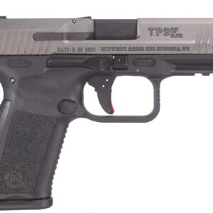 Canik TP9SF Elite 9mm pistol with tungsten gray Cerakote slide and black polymer frame