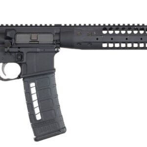 LWRC Six8-A5 6.8mm SPC rifle side view with 16.1-inch barrel in black