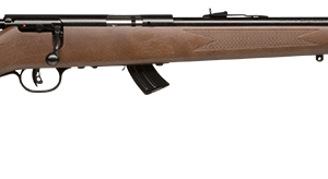 Savage MKII-G .22 LR bolt-action rifle with hardwood stock and blued finish