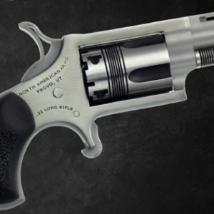 North American Arms Wasp .22 LR 1.13 inch stainless revolver with black pebbled rubber grip