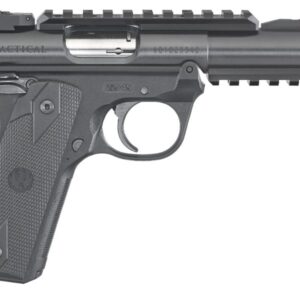 Ruger Mark IV 22/45 Tactical .22 LR pistol with 4.4-inch threaded barrel and Picatinny rails