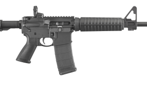 Ruger AR-556 black rifle with 16.1 inch barrel and six-position collapsible stock