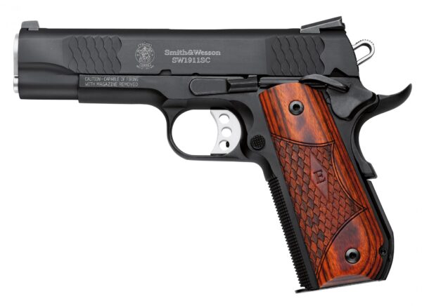 SM108483 SMITH AND WESSON SW1911SC 45A 4.25" BL NS E-SER