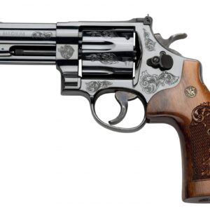Smith & Wesson Model 29 .44 Magnum 4-inch blued engraved revolver with wood grips