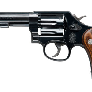 Smith & Wesson Model 10 .38 Special 4 inch blued revolver with wood grips