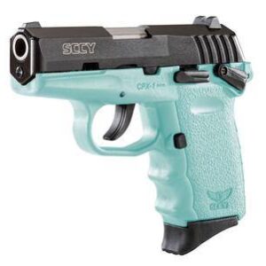SCCY CPX-3 380 ACP compact pistol blue polymer grips black slide