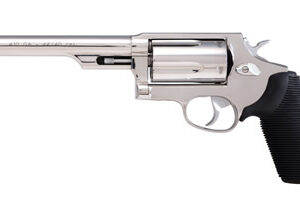 Taurus Judge 45 LC/410 6.5in stainless revolver with fiber optic front sight and black rubber grips