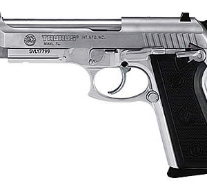 Taurus PT-92 9mm stainless 5 inch barrel black grip two magazines