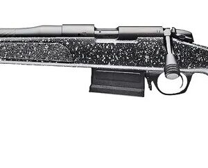 Bergara B-14R .22 LR left-hand rifle with 18 inch carbon fiber barrel and grey synthetic mini-chassis stock