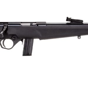 Rossi RB22 compact 22 LR bolt-action rifle, matte black finish with Monte Carlo synthetic stock