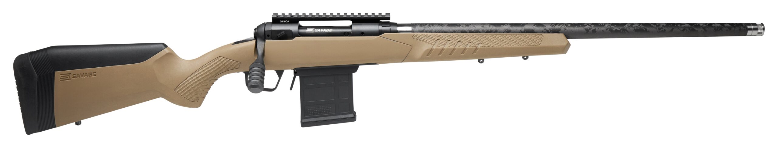 Savage 110 Carbon Tactical 6.5 PRC 24 inch carbon-wrapped barrel FDE AccuStock right-hand rifle