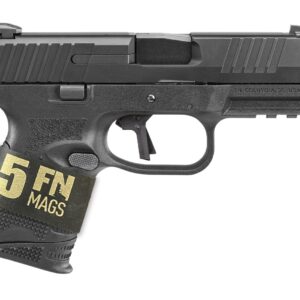 FN 509 Compact 9mm black pistol with 3.7 inch barrel and five magazines