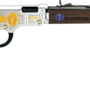 Henry Golden Boy EMS Tribute .22 S/L/LR lever-action rifle, 20 in octagon barrel, walnut stock, engraved receiver