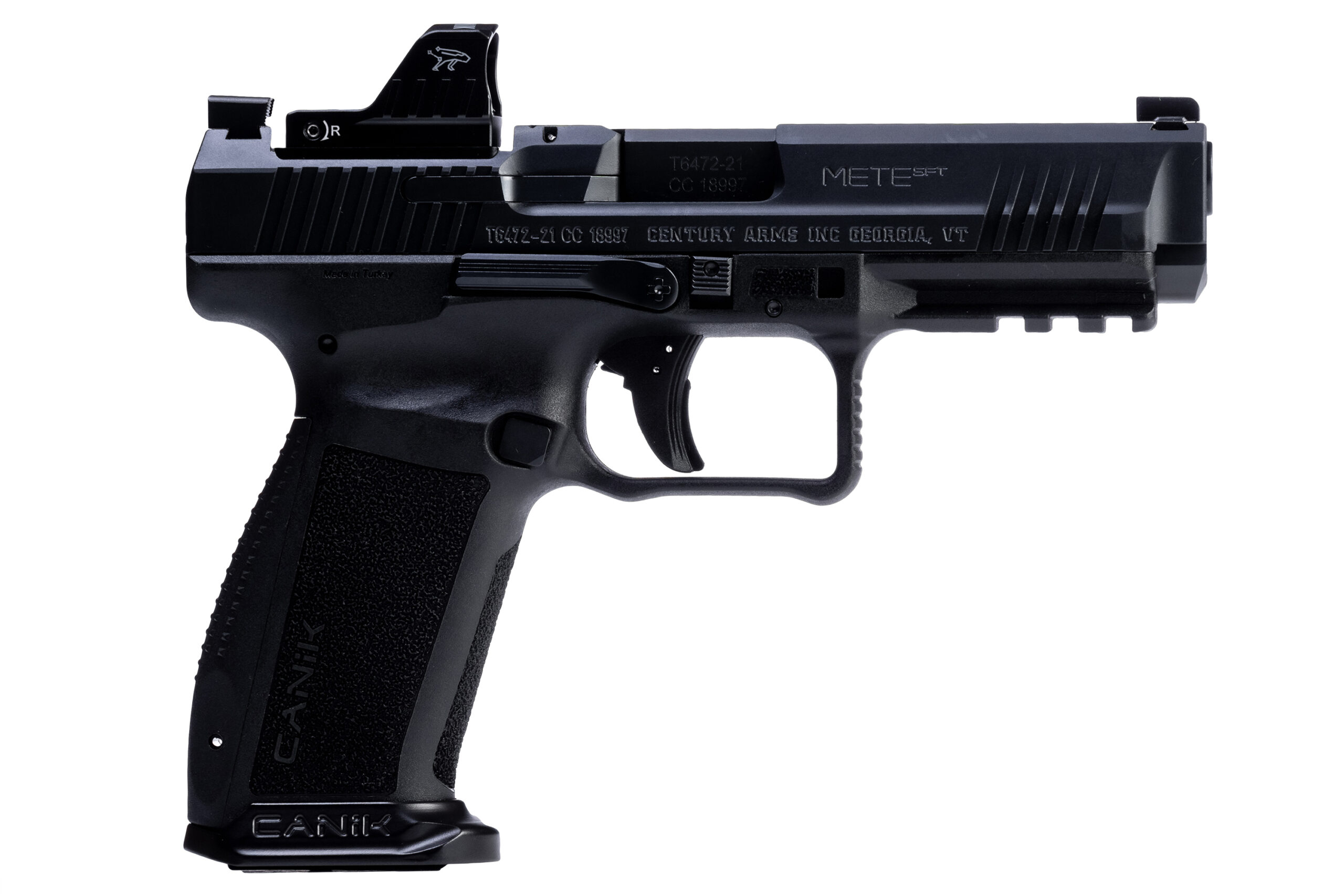 Canik METE SFT 9mm pistol in black with MeCanik MO1 optic and two magazines