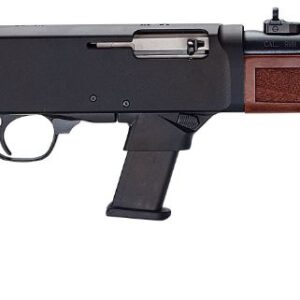 Henry Homesteader 9mm carbine with 16.37 inch blued threaded barrel and walnut stock