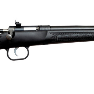 Keystone Crickett .22 WMR youth single-shot bolt-action rifle with black synthetic stock and blued barrel