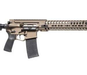 Patriot Ordnance Factory P415 Edge rifle in burnt bronze with M-LOK rail
