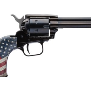 Heritage Rough Rider .22 LR 4.75 in revolver with black oxide finish and US flag grips