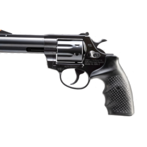 Rock Island Armory AL22M .22 Winchester Magnum 4 inch blued revolver with black rubber grip and adjustable rear sight