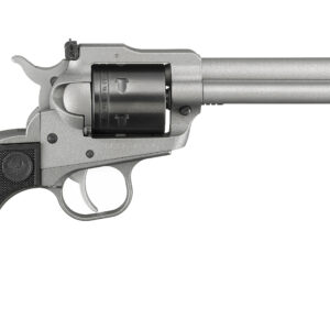 Ruger Super Wrangler .22 LR/.22 WMR 5.5-inch silver revolver with black checkered synthetic grips