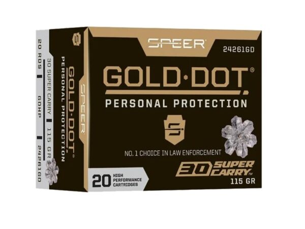 sr24261gd1c32 SPEER AMMUNITION GOLD DOT 30SC 115GR HP 20/200