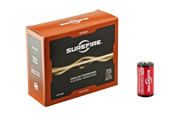 susf72bb SUREFIRE SF123A LITHIUM 3VOLT BATT 72PK