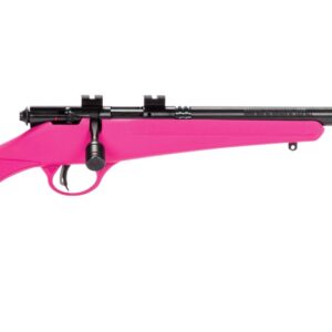 Savage Rascal FV-SR .22 LR youth bolt-action rifle pink synthetic stock 16.125in heavy threaded barrel