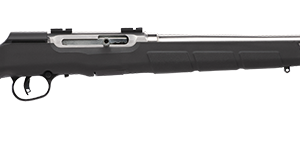 Savage A22 FSS .22 LR rifle with 22-inch stainless sporter barrel and black synthetic stock, right-hand