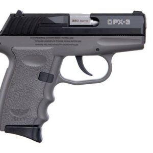 SCCY CPX-3 compact pistol in sniper gray with polymer frame and two magazines