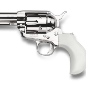 Taylors and Company 1873 TC9 9mm revolver, nickel finish, PVC white grips, 3.5-inch barrel