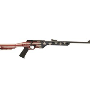 Citadel TRAKR .22 LR bolt-action rifle with 18in threaded barrel and American flag synthetic stock
