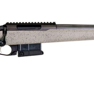 Tikka T3x 308 WIN bolt-action rifle with synthetic fiberglass-reinforced stock and threaded muzzle
