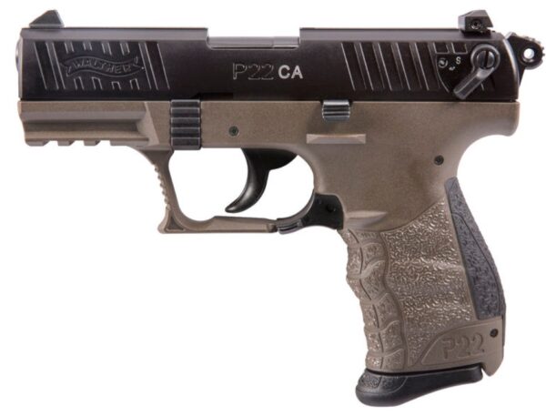 wa5120363 WALTHER ARMS P22 22LR BLK/FDE 10+1 3.4" CA