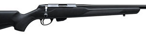 Tikka T1X .22 LR bolt-action rifle with 20-inch threaded barrel and black synthetic stock
