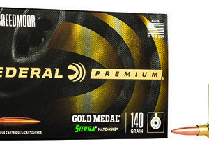 Federal GM65CRD1 Premium Gold Medal 6.5 Creedmoor 140 gr Sierra MatchKing BTHP 20 Per Box/ 10 Case