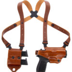 102562 Galco MCII652 Miami Classic II Shoulder System Size Fits Chest Up To 56" Tan Leather Compatible w/S&W M&P Shield/Glock 43/43X Right Hand