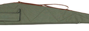 Bob Allen 14538 Canvas Rifle Case 48" Green Canvas w/ Quilted Flannel Lining Leather Sling & Self-Repairing Nylon Zipper