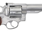 107284 Ruger 5043 Redhawk 44 Special/44 Rem Mag 6rd, 5.50" Satin Stainless Steel Barrel, Dual Chambered Satin Stainless Cylinder & Frame, Hardwood Grip