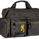 108007 Browning 121095899 Black & Gold Shooter's Bag Black w/Buck Mark Logo Ripstop Polyester