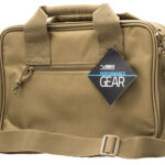 109683 NcStar CPDX2971T VISM Double Pistol Range Bag w/ Mag Pouches Loop Fasteners Zippers Padding & Tan Finish